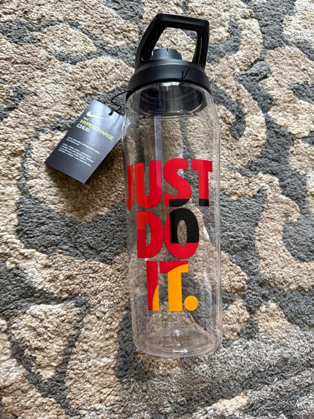 Nike Clear Bottle with Red, Black and Yellow 'JUST DO IT.' Graphic